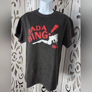 The Sopranos Bada Bing Graphic Tee Black HBO Cotton Small Unisex nwotTV Show